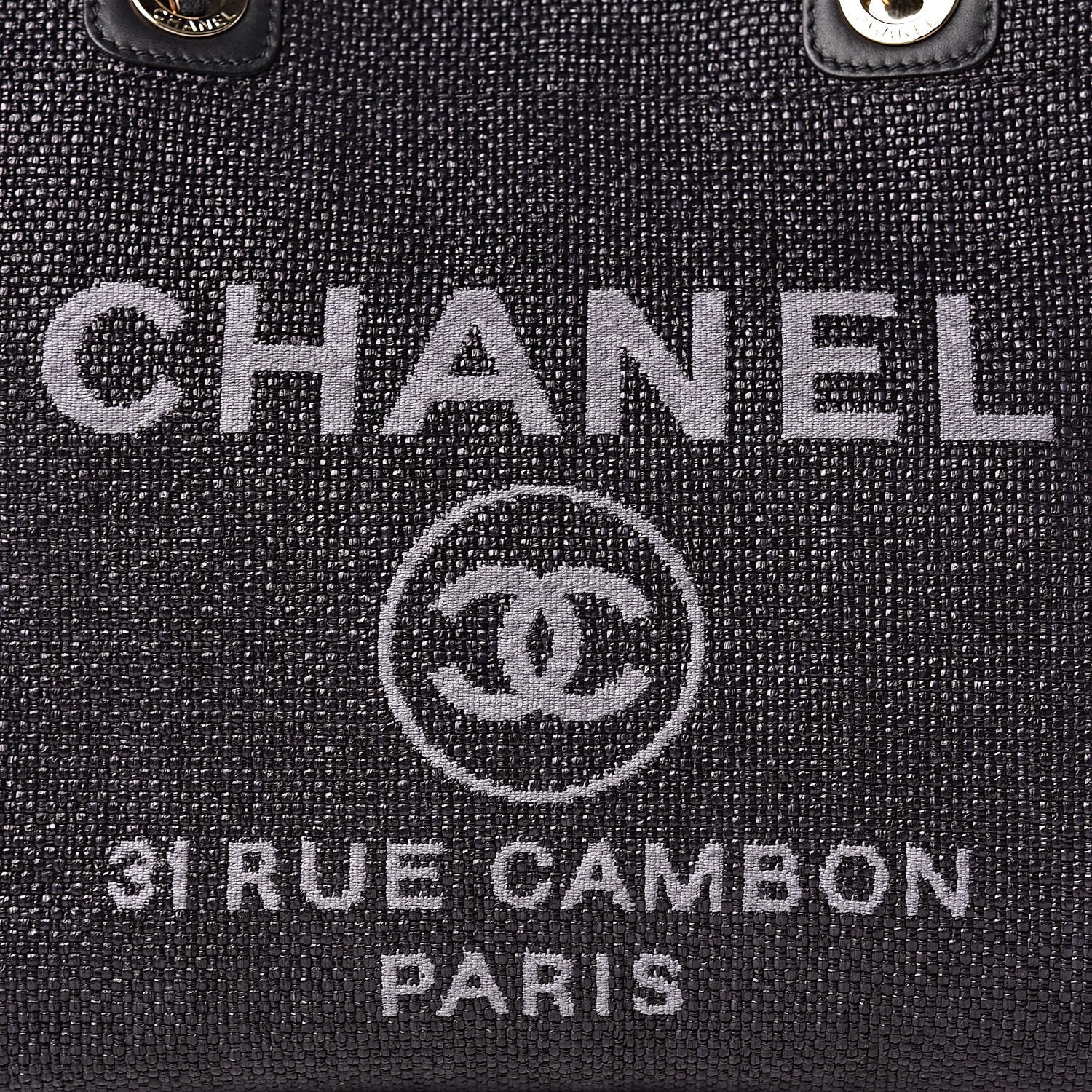 Chanel Woven Straw Raffia Small Deauville Tote Black 7 of 11