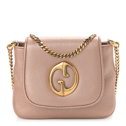 Gucci Pebbled Calfskin Small 1973 Chain Shoulder Bag Champagne 1 of 10