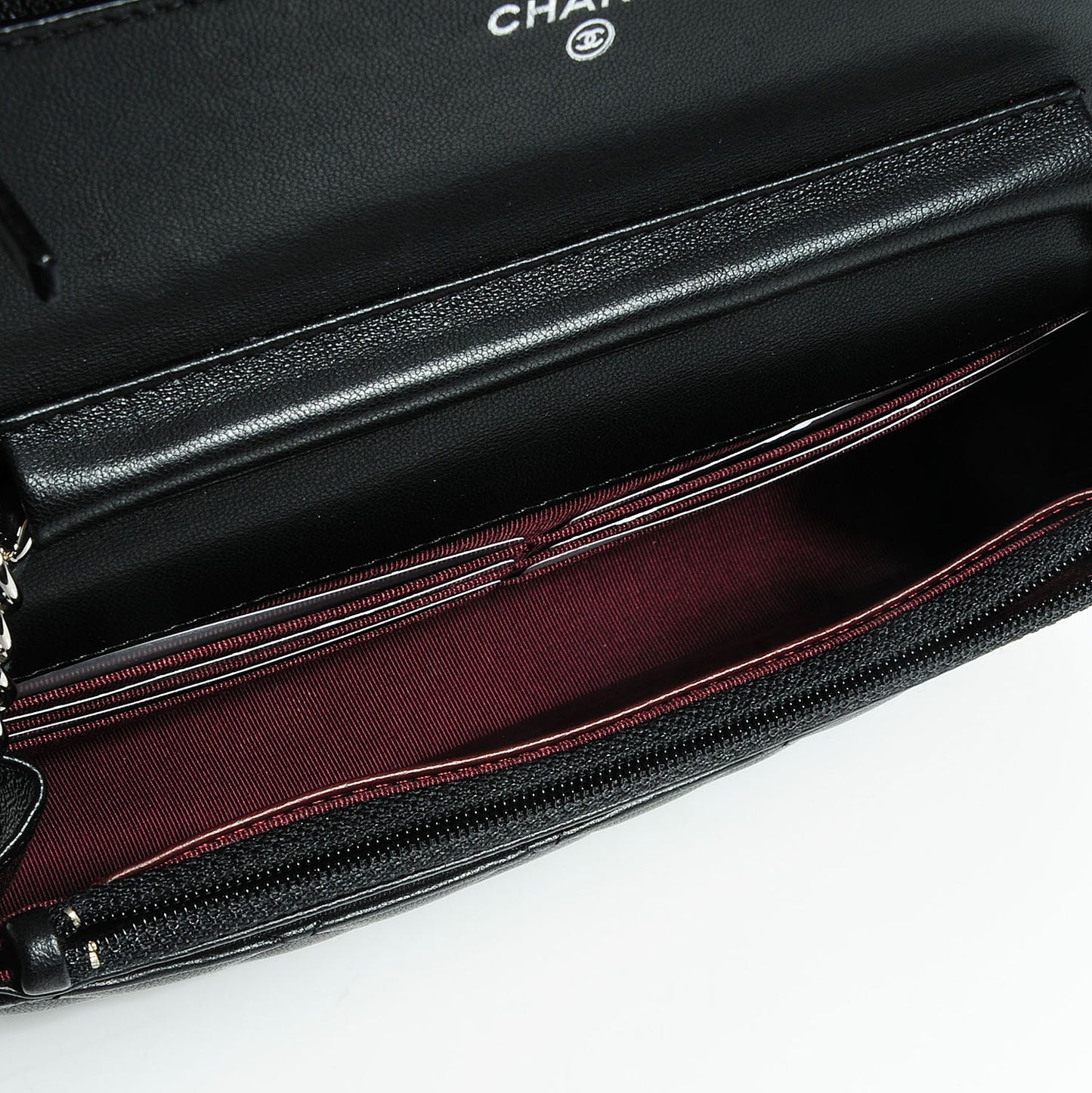 Lambskin Quilted Wallet On Chain WOC Black