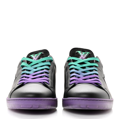 Louis Vuitton Calfskin Luxembourg Samothrace Sneakers 9 Black Purple Green 2 of 8