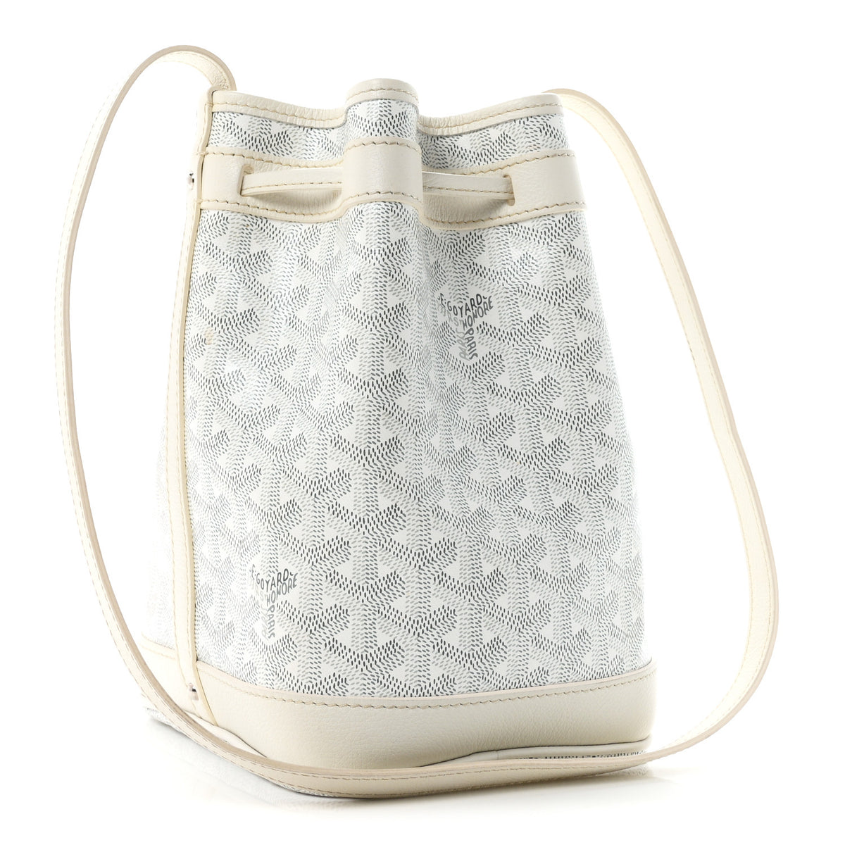 Goyardine Petit Flot Bucket Bag PM White