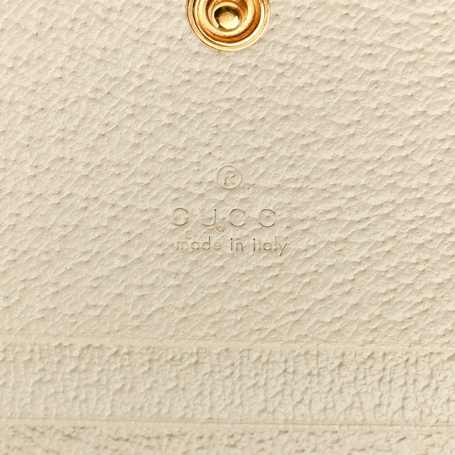 GG Supreme Monogram Textured Dollar Calfskin Web Ophidia Card Case Beige Ebony Mystic White