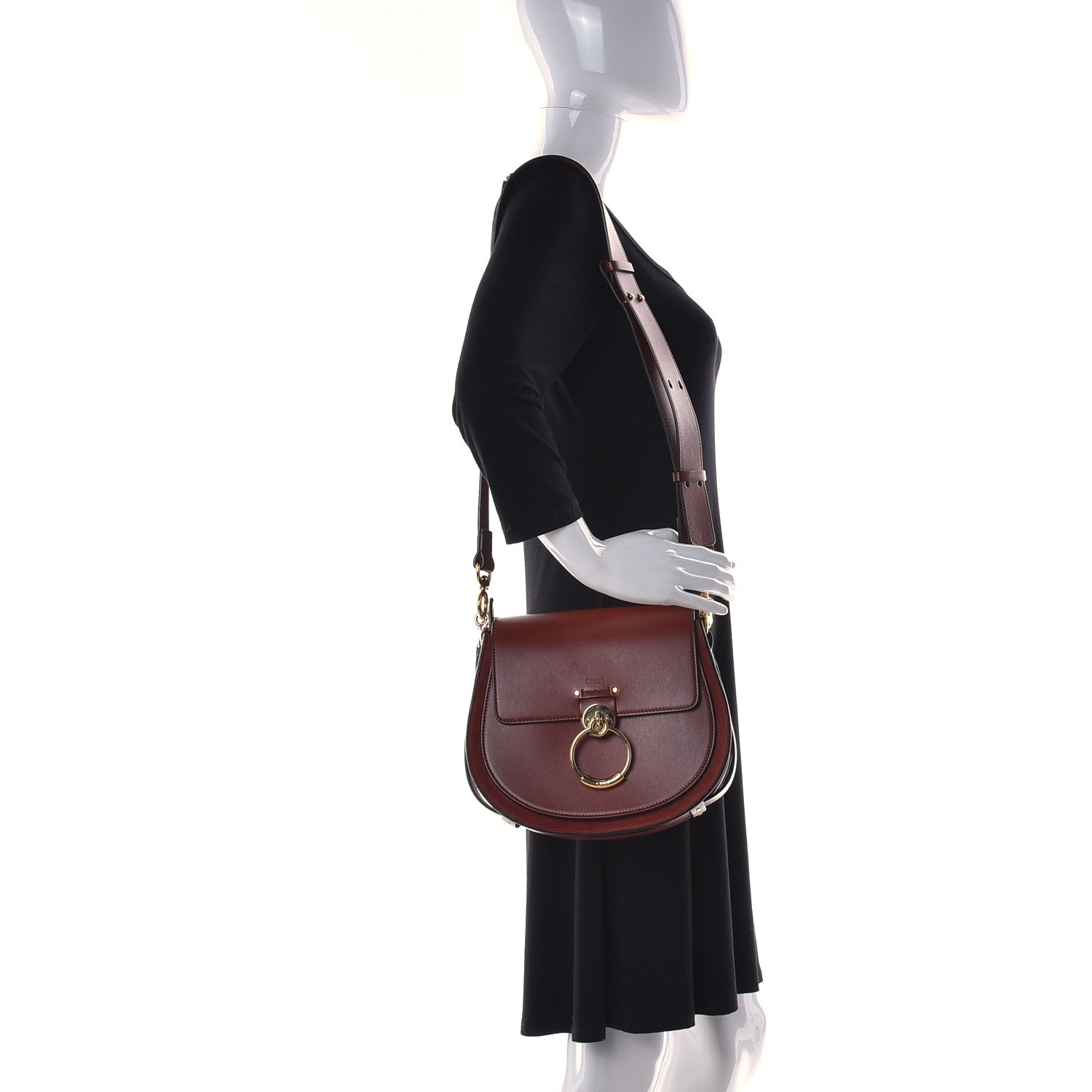Chloe Calfskin Suede Large Tess Bag Sepia Brown 3 of 20