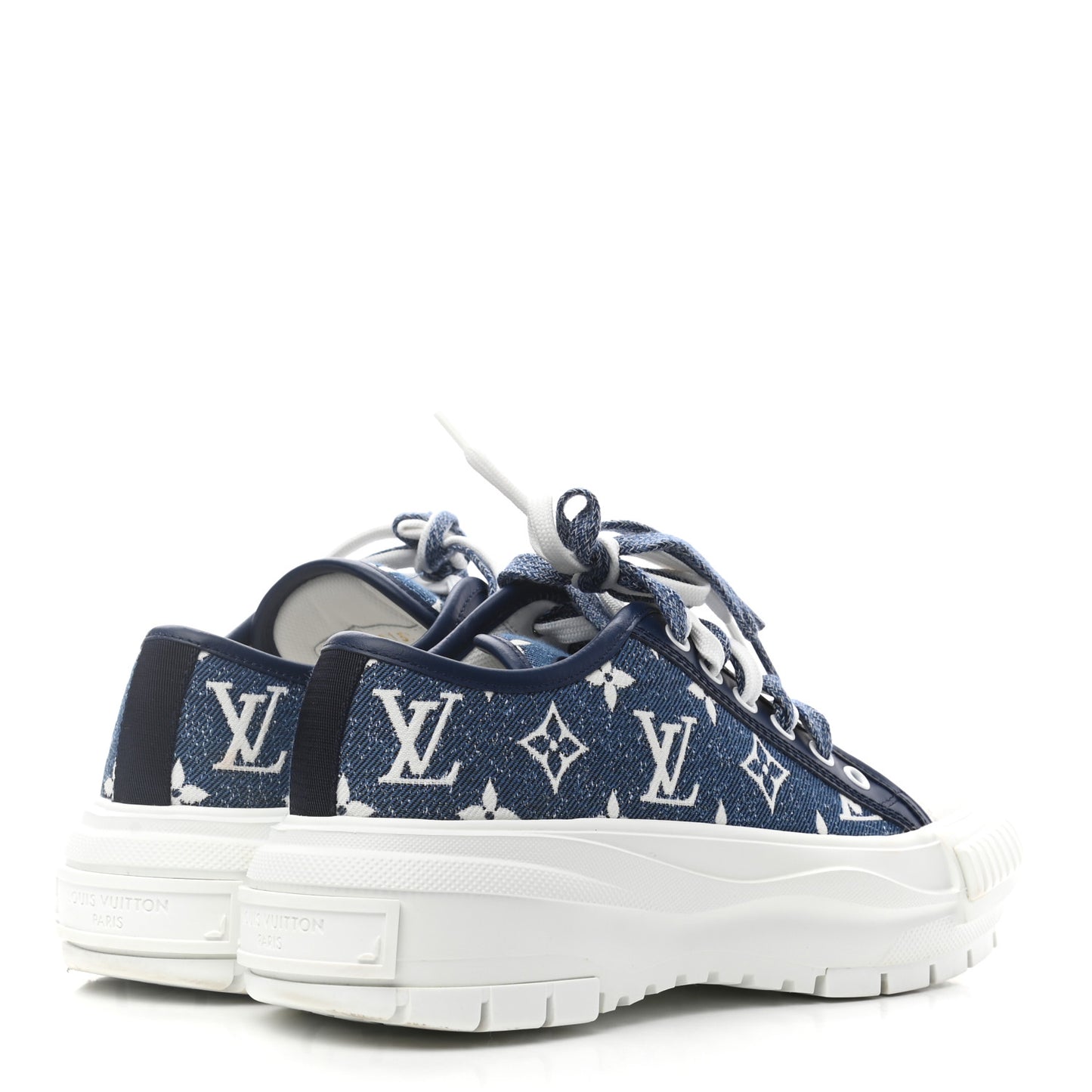 Denim Monogram Squad Sneakers 37 Marine