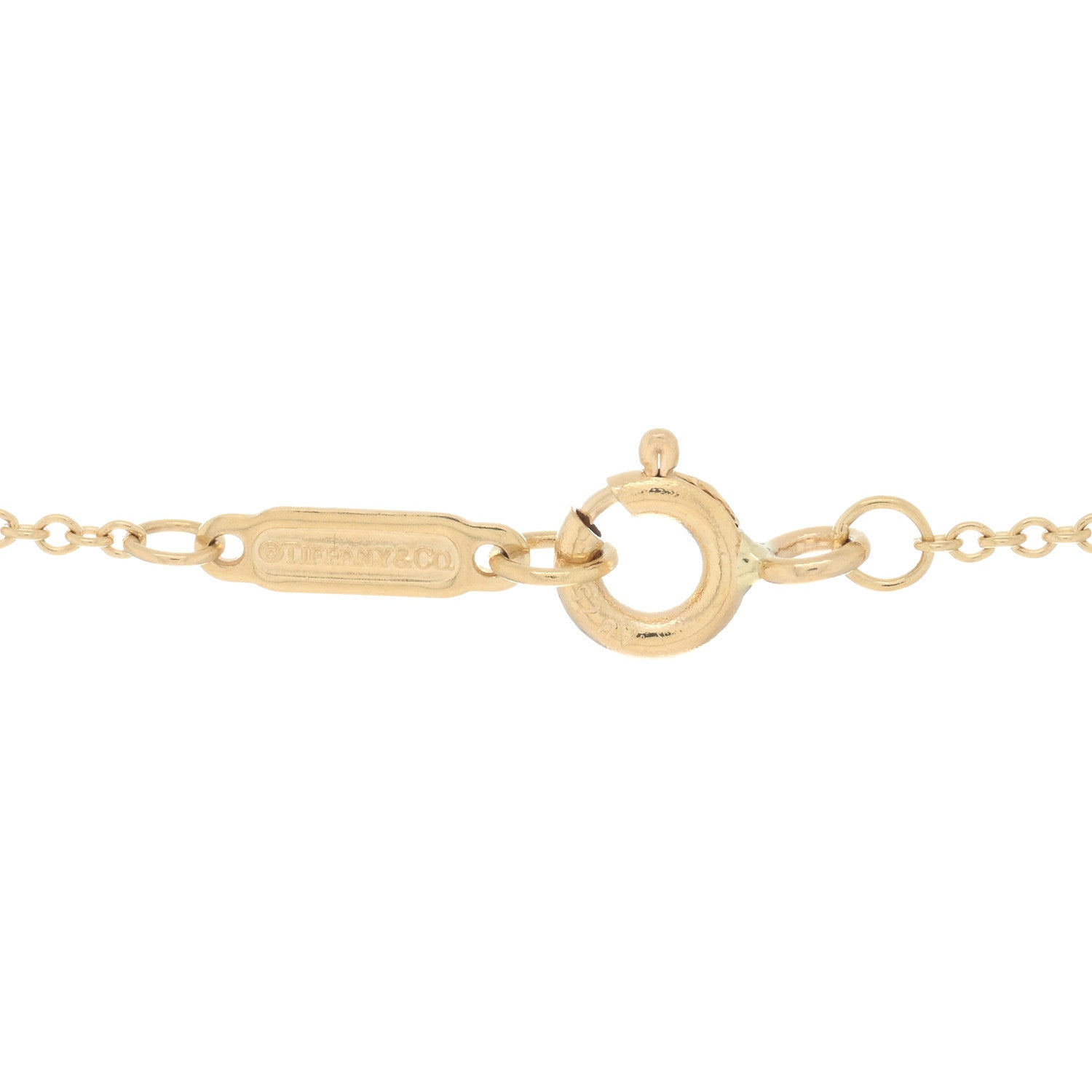 Tiffany 18K Yellow Gold Twist Round Charm Necklace 4 of 5