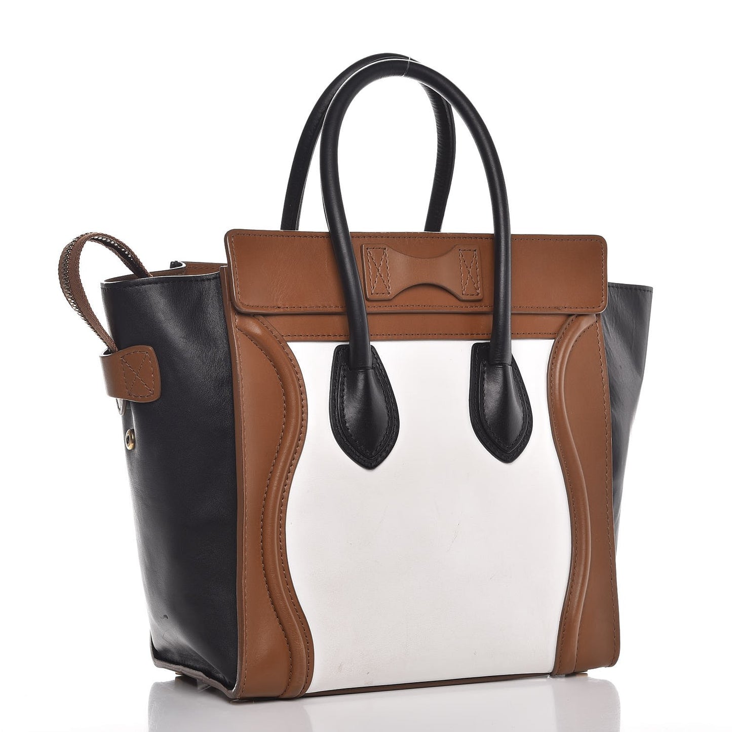 Smooth Calfskin Tri-color Micro Luggage Brown