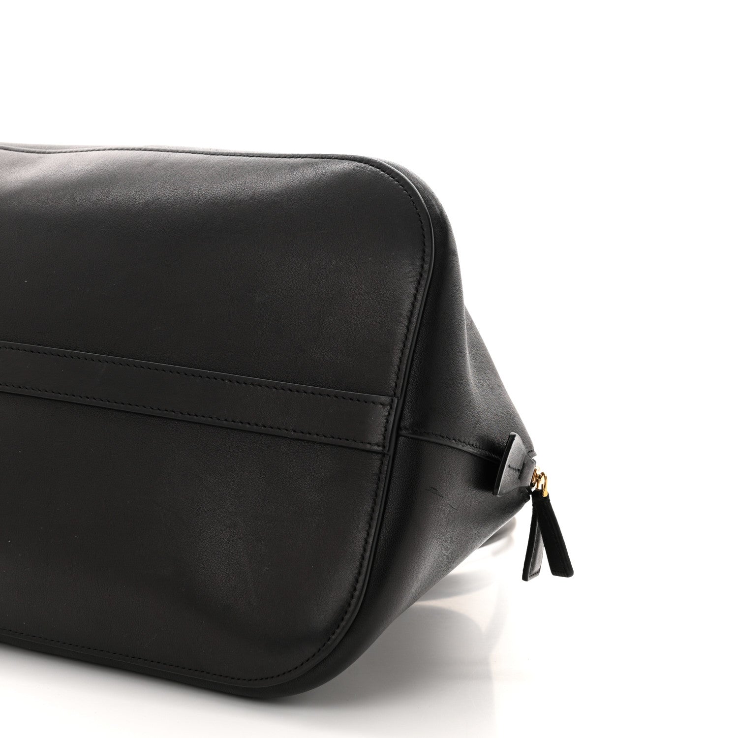 The Row Polished Saddle Calfskin Large Devon Bag Black 9 of 9