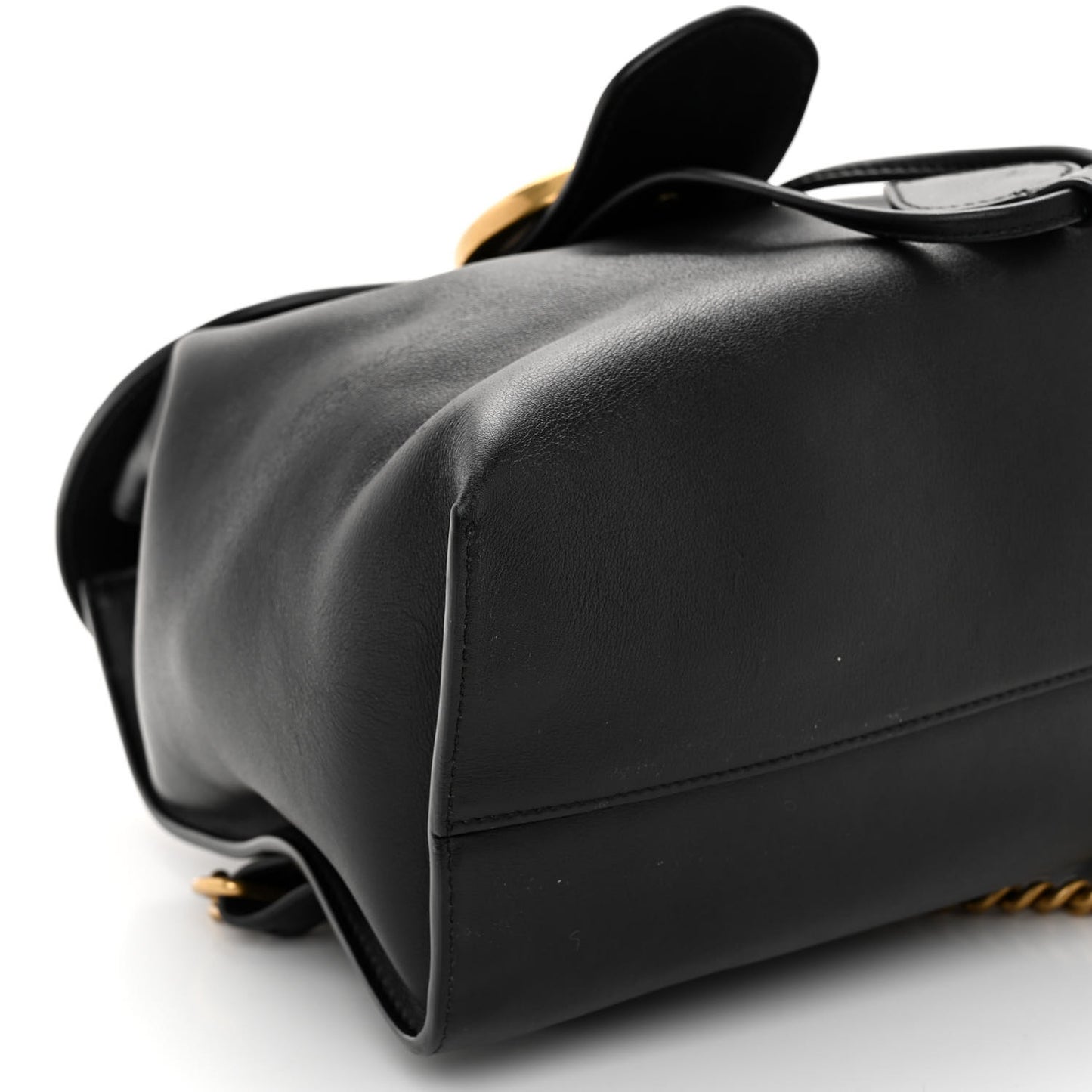Calfskin Web GG Marmont Flap Chain Backpack Black