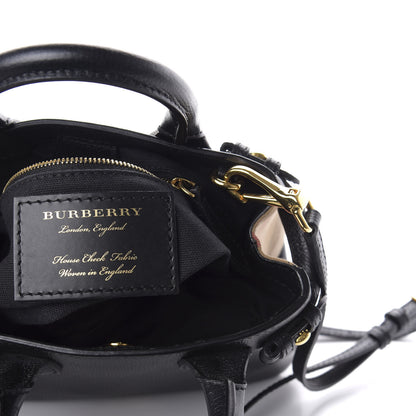 Burberry Derby Calfskin House Check Baby Banner Tote Black 6 of 9