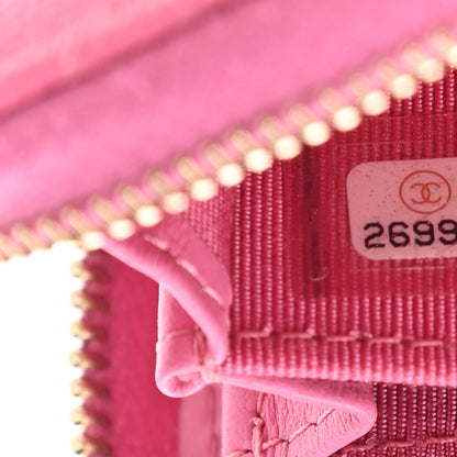 Chanel Caviar Quilted Zip Coin Purse Pink 7 of 8