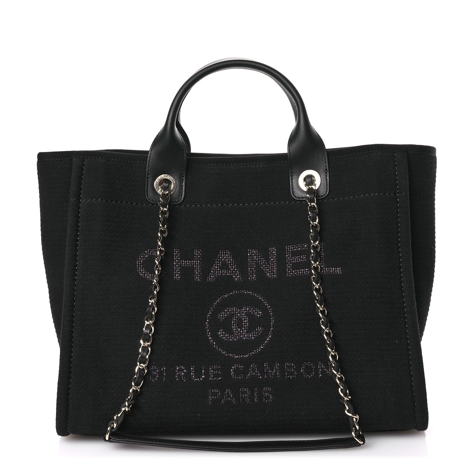 Chanel Mixed Fibers Small Deauville Tote Black 1 of 10