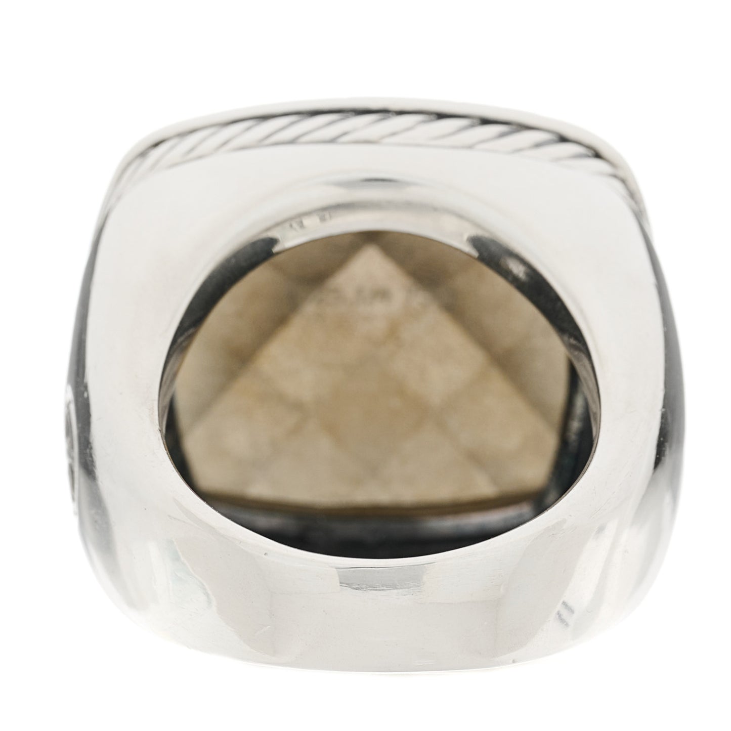 Sterling Silver 18K Yellow Gold Diamond 20mm Albion Statement Ring 58 8.25