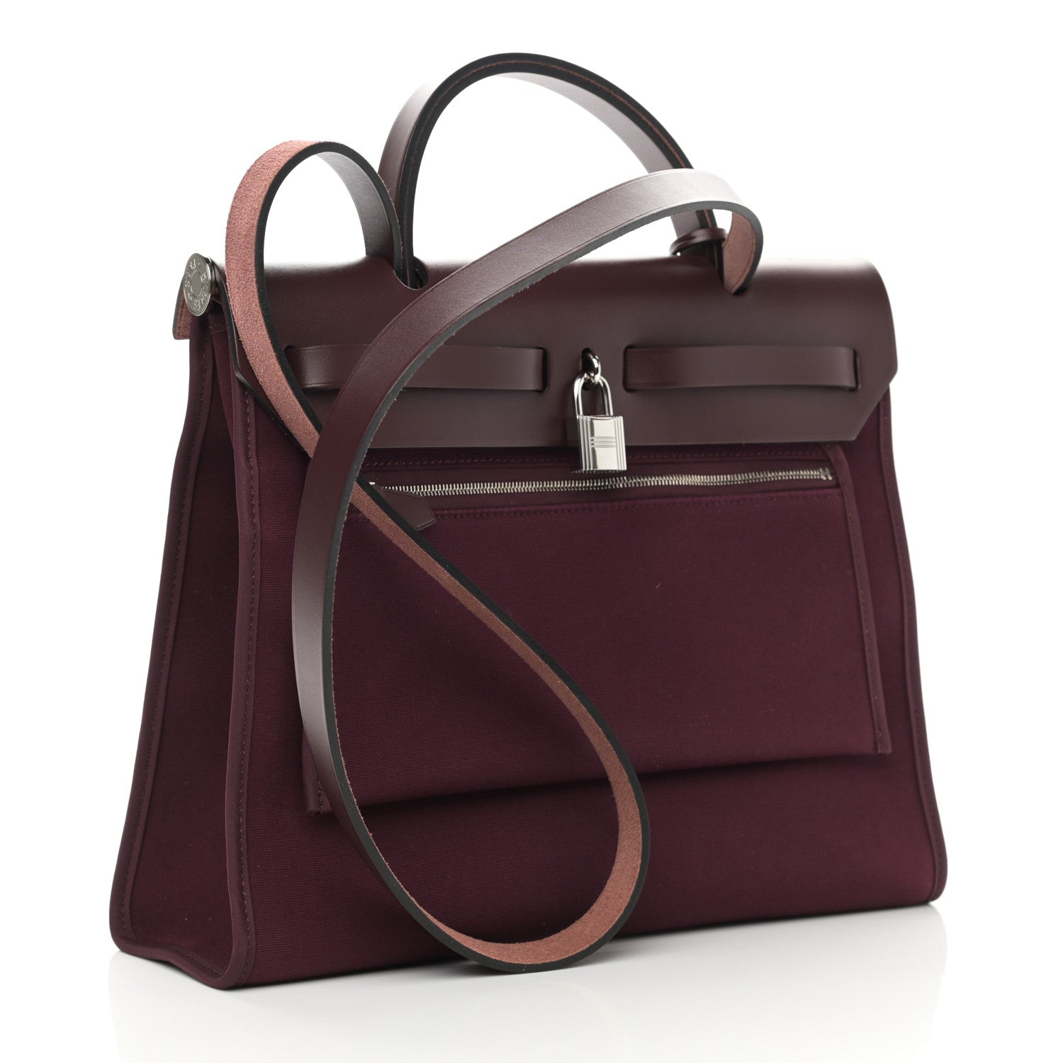 Hermes Military Toile Vache Hunter Herbag Zip 31 PM Prune 4 of 11