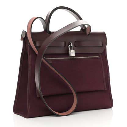Hermes Military Toile Vache Hunter Herbag Zip 31 PM Prune 4 of 11