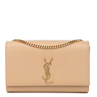 Saint Laurent Grain De Poudre Medium Monogram Kate Satchel Nude Powder 1 of 10