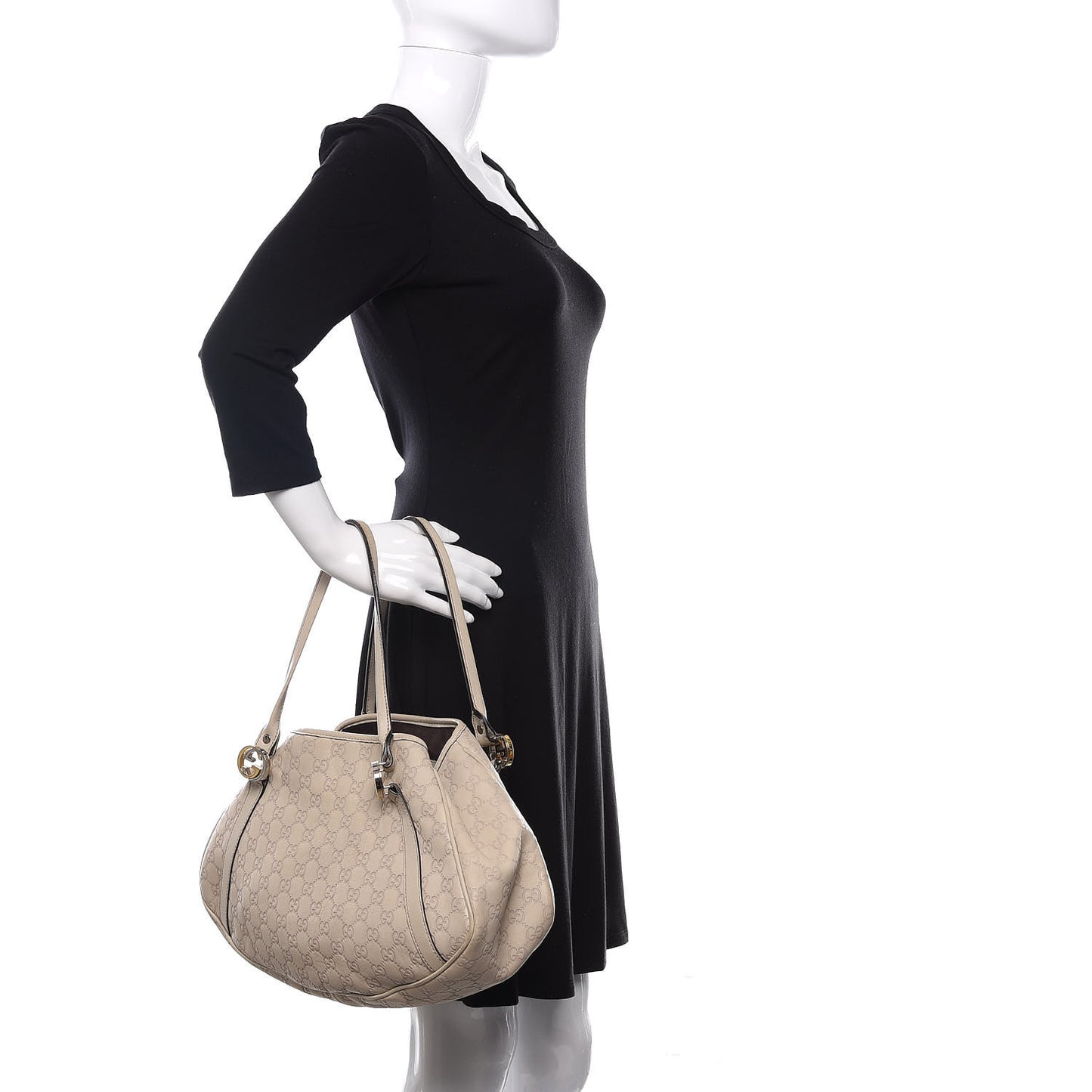 Guccissima Medium Twins Shoulder Bag Off White