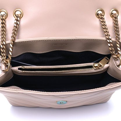 Saint Laurent Calfskin Y Quilted Monogram Small Loulou Chain Satchel Dark Beige 4 of 6