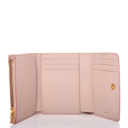 Burberry Calfskin Embossed Monogram Tri-Fold Compact Wallet Pink 5 of 8