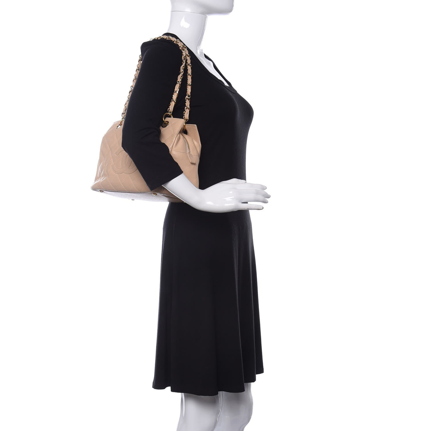 Chanel Caviar Quilted Petit Timeless Tote PTT Beige 2 of 9