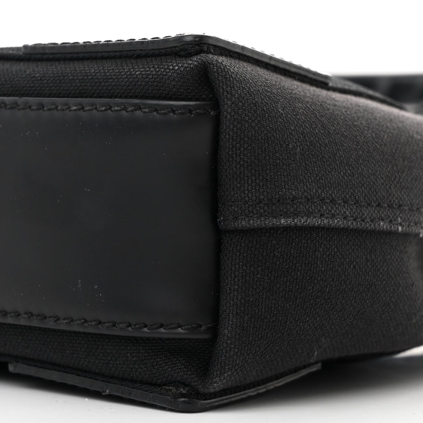 Cotton Canvas Calfskin Navy Cabas XS Black