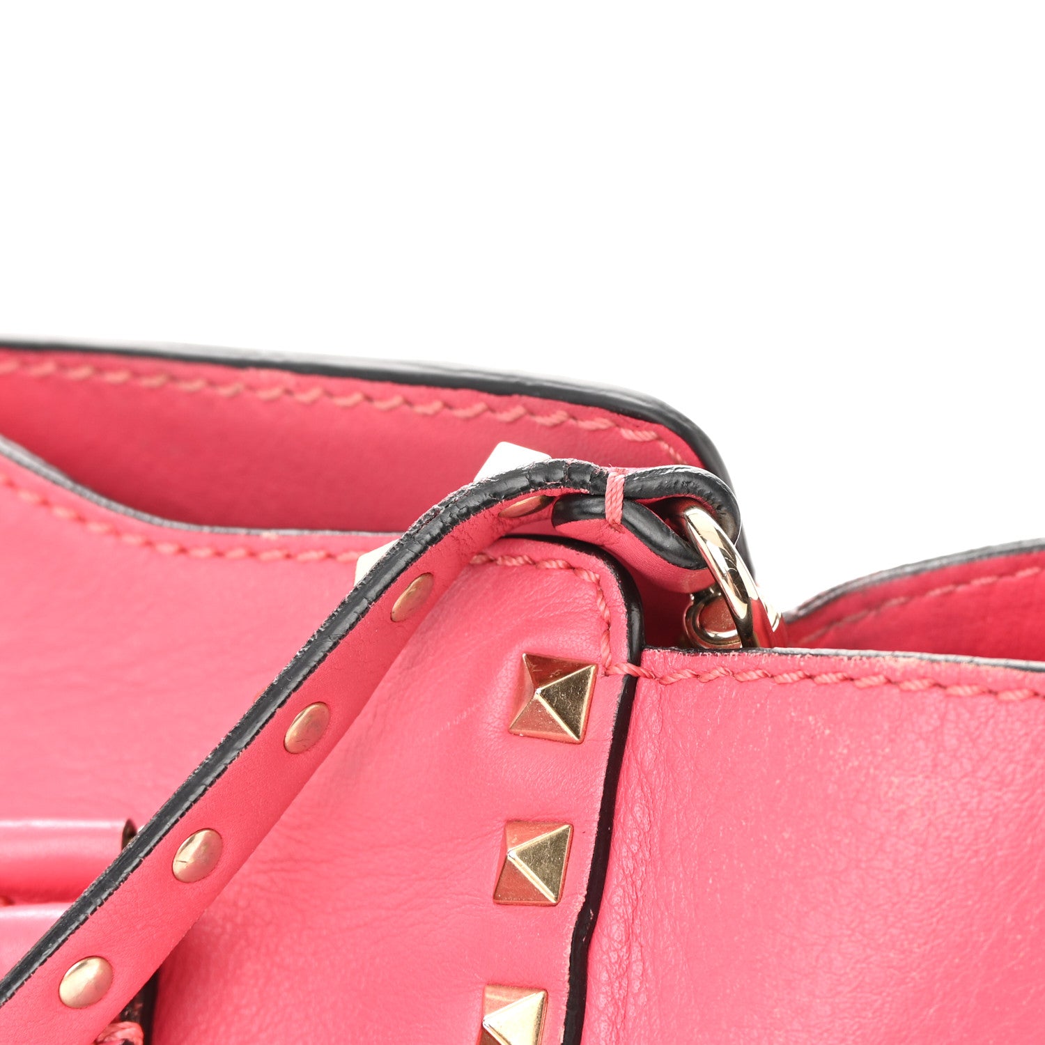 Valentino Garavani Vitello Small Rockstud Double Handle Tote Framboise 19 of 33