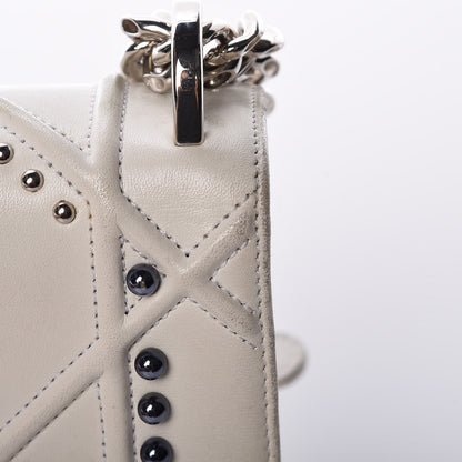 Christian Dior Lambskin Crystal Studded Small Diorama Flap Bag Off White 9 of 21