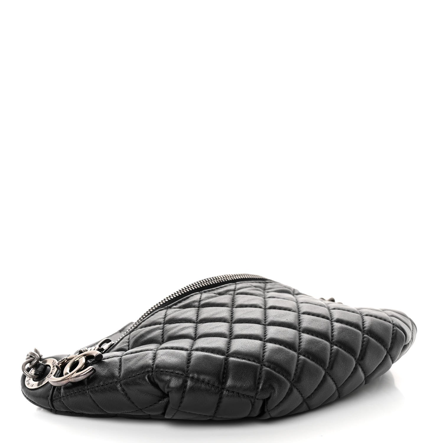 Chanel Lambskin Quilted Banane Waist Bag Fanny Pack Black 4 of 10