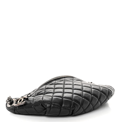 Chanel Lambskin Quilted Banane Waist Bag Fanny Pack Black 4 of 10
