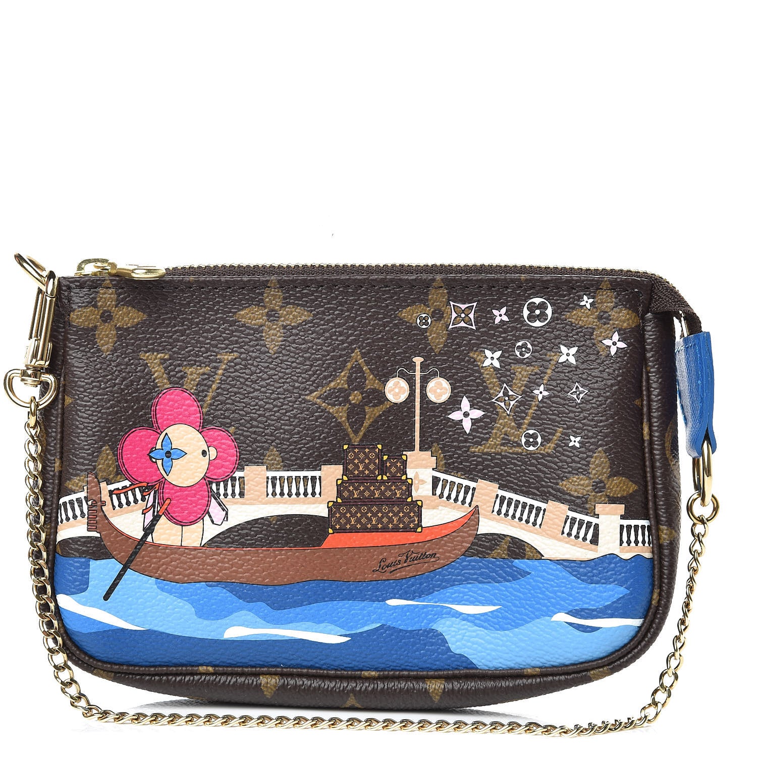 Louis Vuitton Monogram 2019 Christmas Animation Mini Venice Pochette Accessories Blue 1 of 7