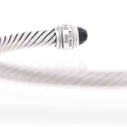 David Yurman Sterling Silver 14K Yellow Gold Black Onyx 5mm Cable Classics Bracelet 4 of 5