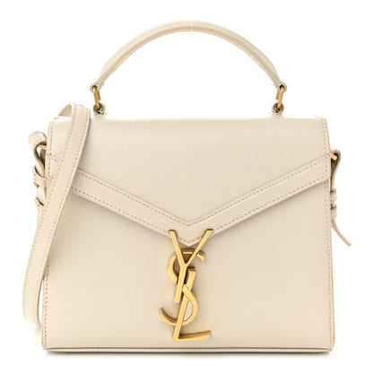 Saint Laurent Grain de Poudre Mini Classic Monogram Cassandra Top Handle Vintage White 1 of 13