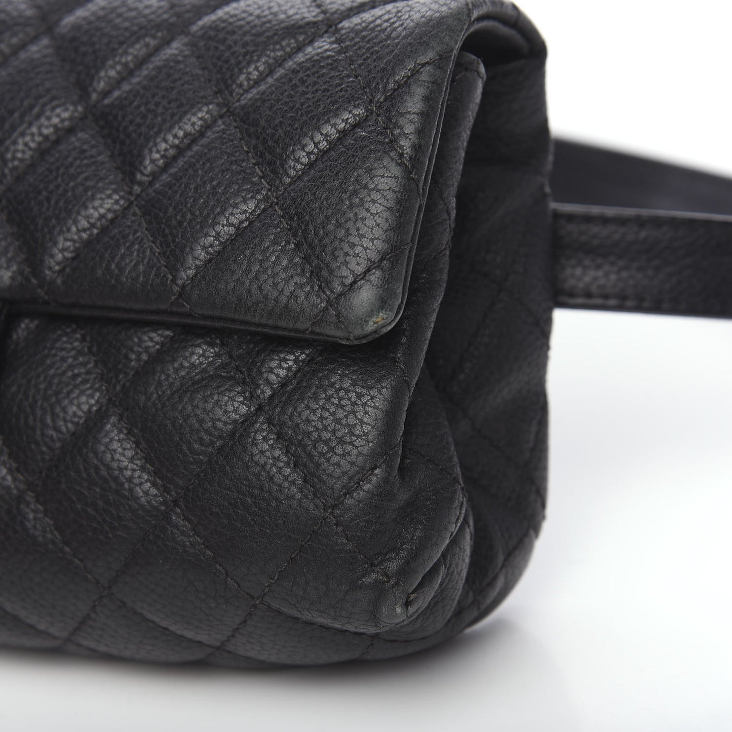 Grained Calfskin Quilted 2.55 Reissue Flap Belt Bag Clutch Black