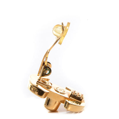 Chanel Metal CC Turnlock Clip On Earrings Gold 3 of 4