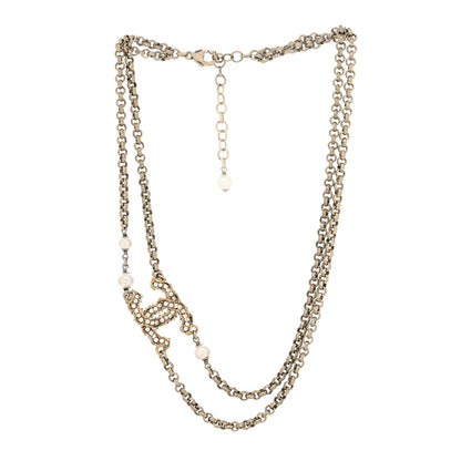 Chanel Crystal CC Camellia Express Choker Necklace Gold 3 of 5