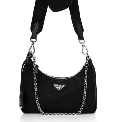 Prada Nylon Re-Edition 2005 Shoulder Bag Black 9 of 11