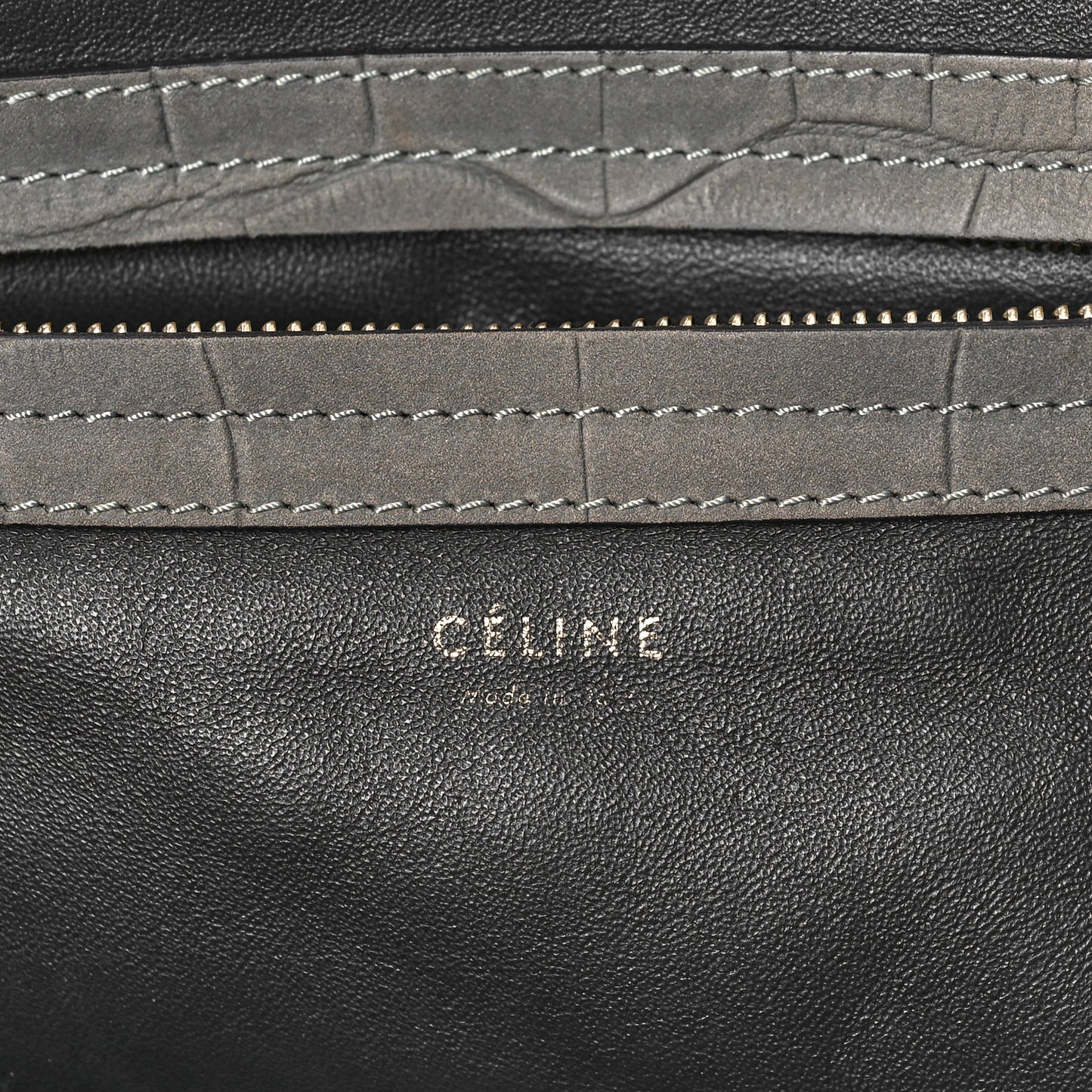 Crocodile Embossed Nubuck Medium Phantom Luggage Grey