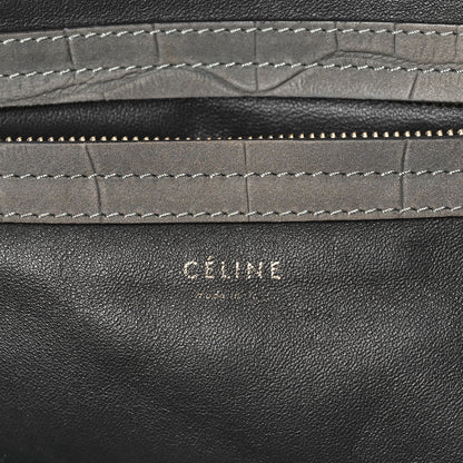 Celine Crocodile Embossed Nubuck Medium Phantom Luggage Grey 6 of 11