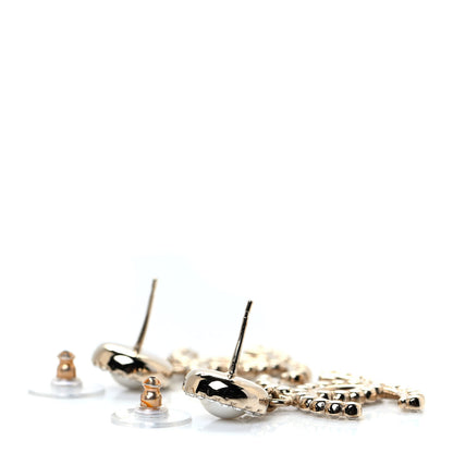 Chanel Crystal Pearl Bow-tiful CC Drop Earrings Gold 3 of 4