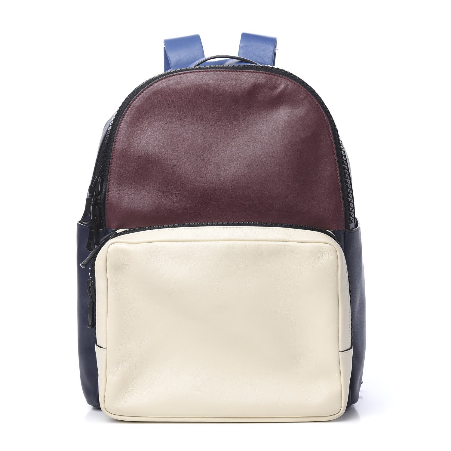 Valentino Garavani Calfskin Colorblock Backpack Ruby Marine Ivory 1 of 12
