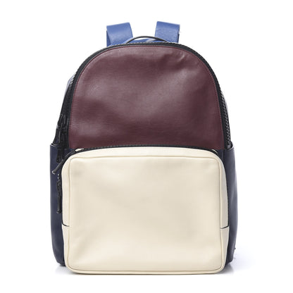 Valentino Garavani Calfskin Colorblock Backpack Ruby Marine Ivory 1 of 12