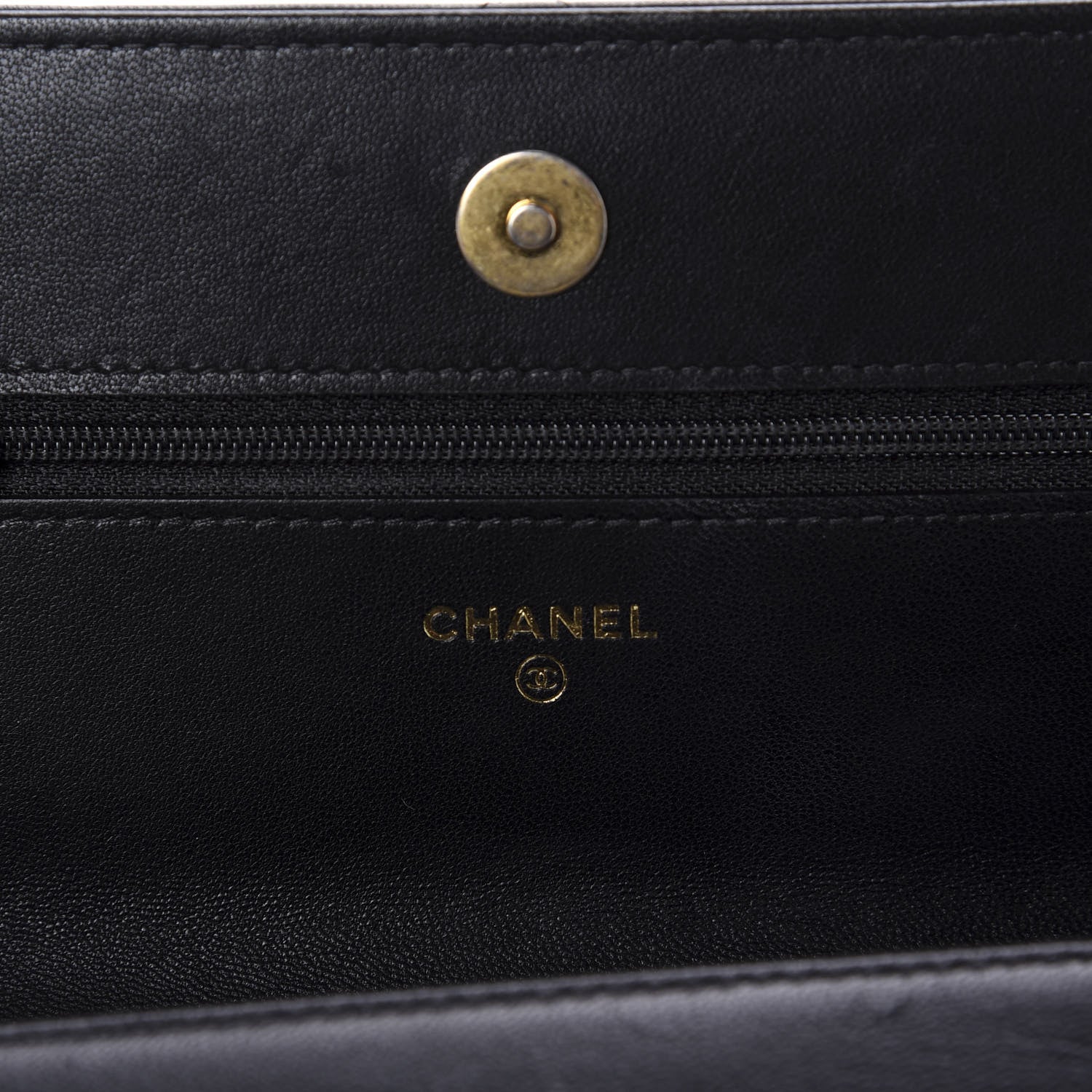 Chanel Goatskin Quilted 19 Wallet On Chain WOC Black 8 of 11