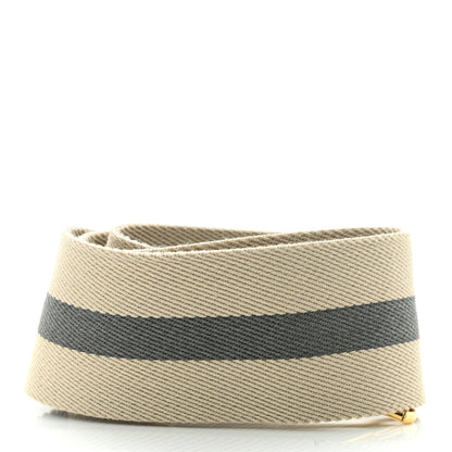 Celine Textile Calfskin Striped Short Strap Natural Grey 2 of 6