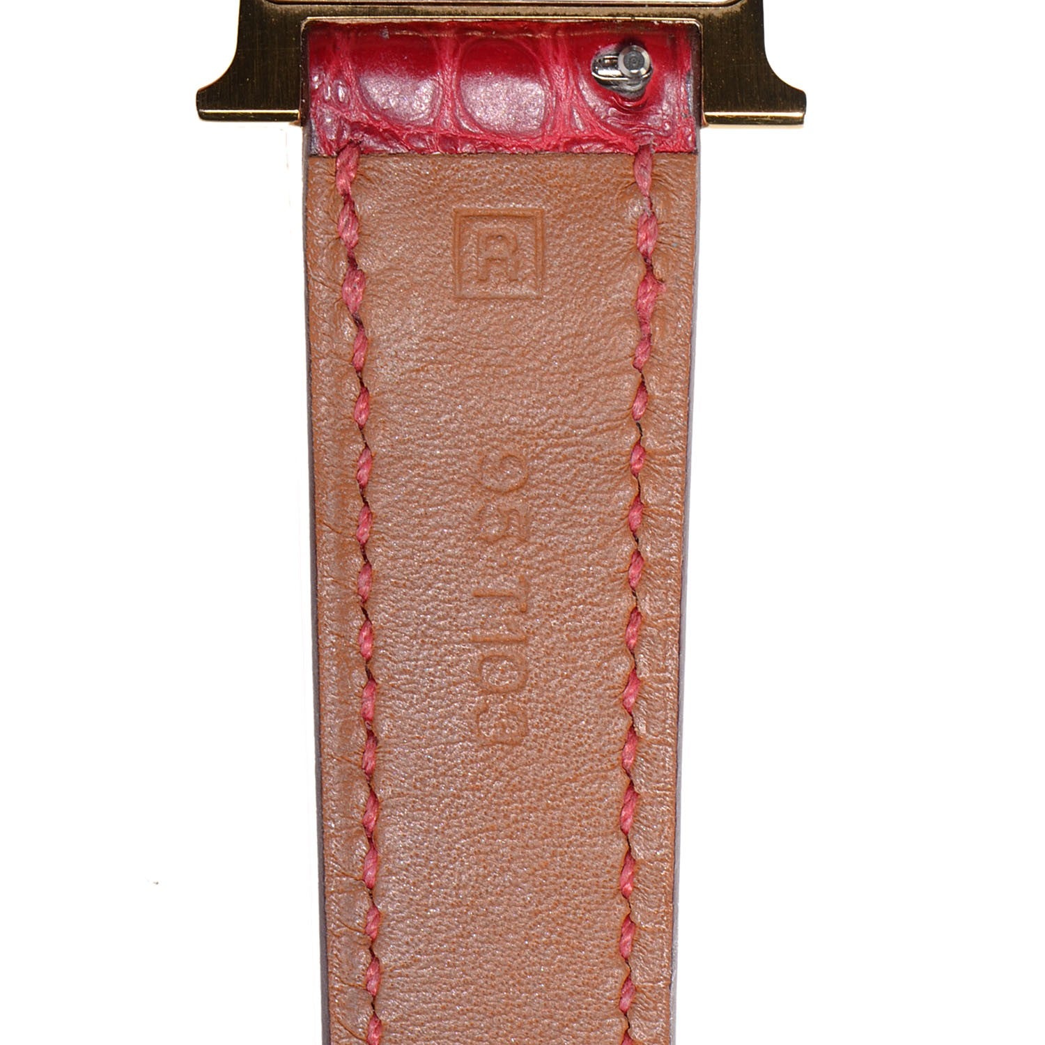 Hermes Stainless Steel Alligator 21mm Heure H Hour Quartz Watch Rouge Casaque 5 of 8