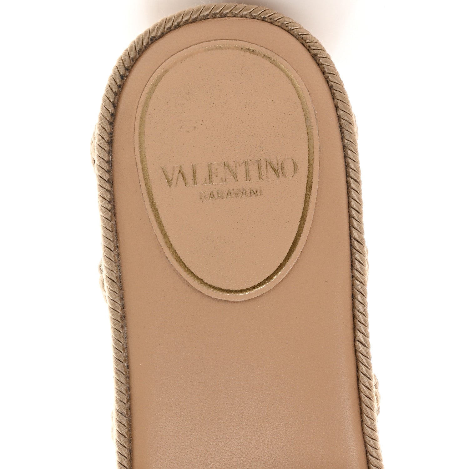 Valentino Garavani Calfskin Vlogo Signature Cherryfic Pattern Wedge Espadrille Sandals 35 Natural Red 8 of 9