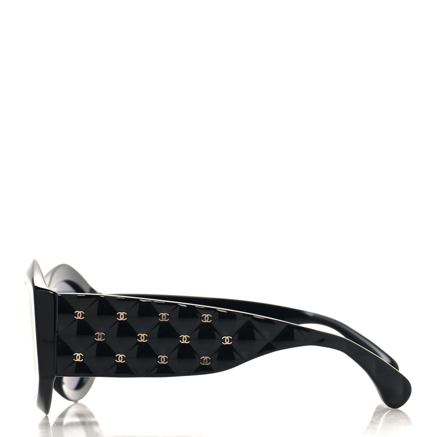 Acetate Quilted CC Sunglasses 5486-A Black