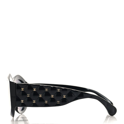 Chanel Acetate Quilted CC Sunglasses 5486-A Black 3 of 7