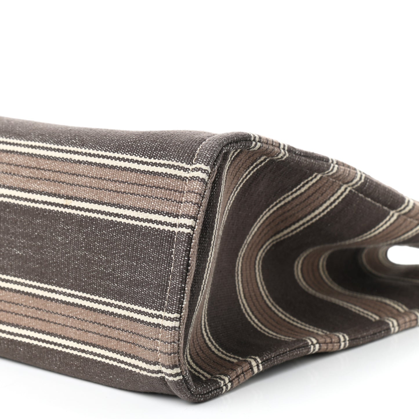 Canvas Calfskin Jacquard Vertical Cabas Grey Brown