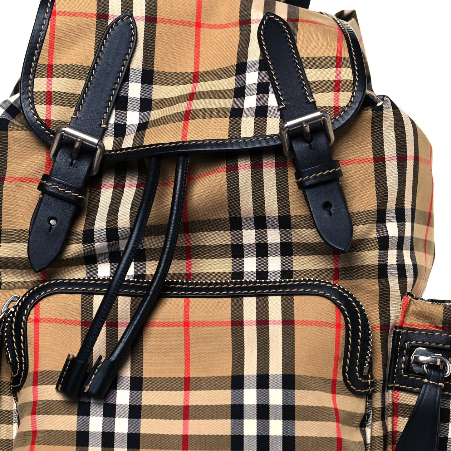 Nylon Vintage Check Medium Rucksack Backpack Antique Yellow