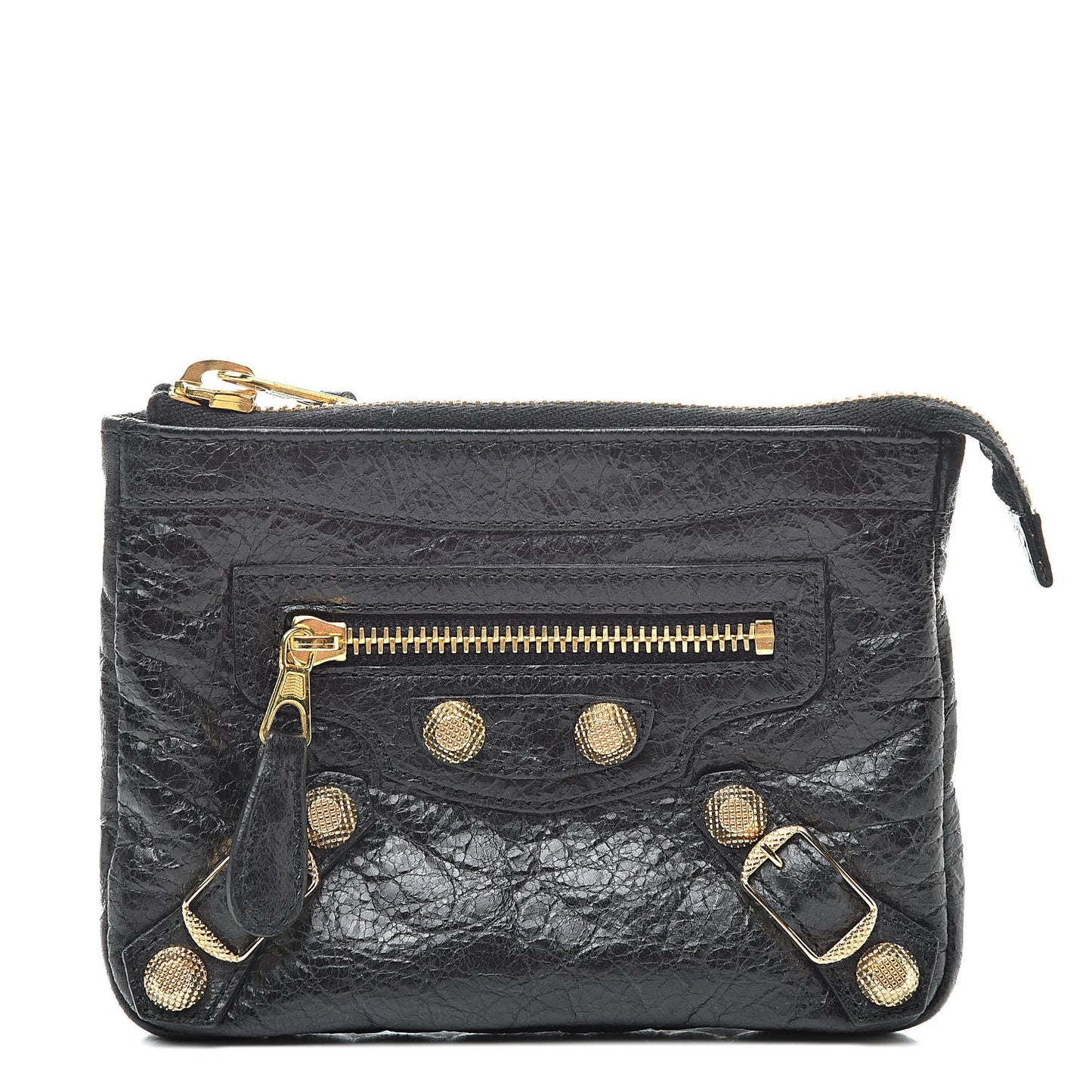 Agneau Giant 12 Gold Hardware M Porte-Monnaie Coin Purse Black