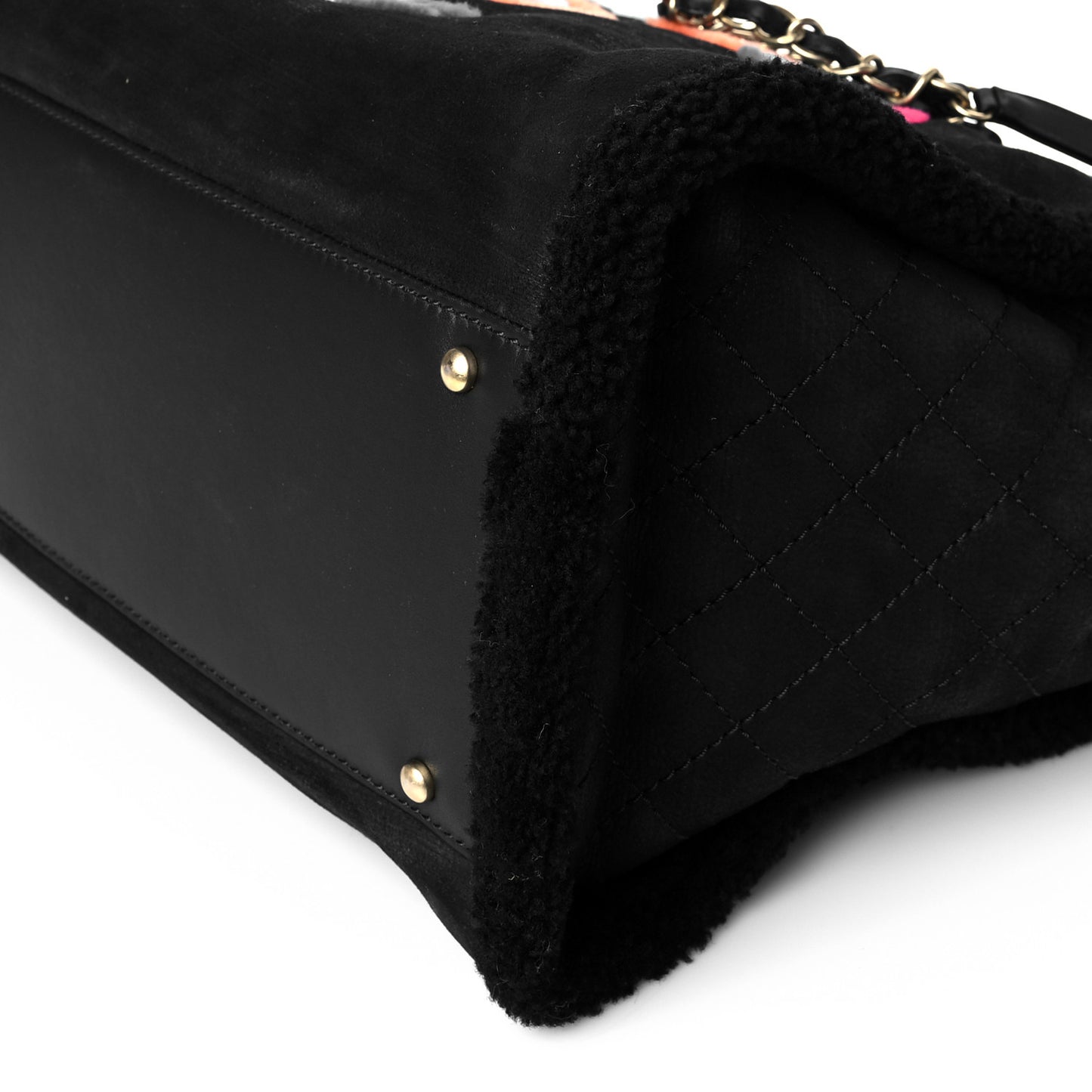 Shearling Large Deauville Tote Black